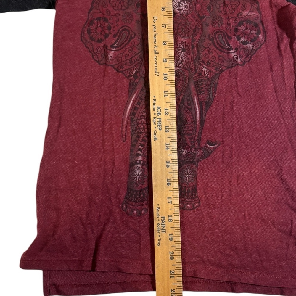 L.O.L. Vintage Elephant Women Size S Long Tee Bohochic Boho Yoga Earthy Hippie - Picture 3 of 5